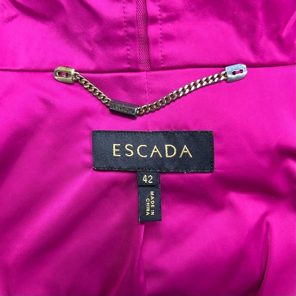 Escada Windbreaker Jacket Size 10 Convertible Collar Lightweight Rain Coat Pink - Picture 15 of 16